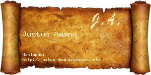 Justus Amand névjegykártya